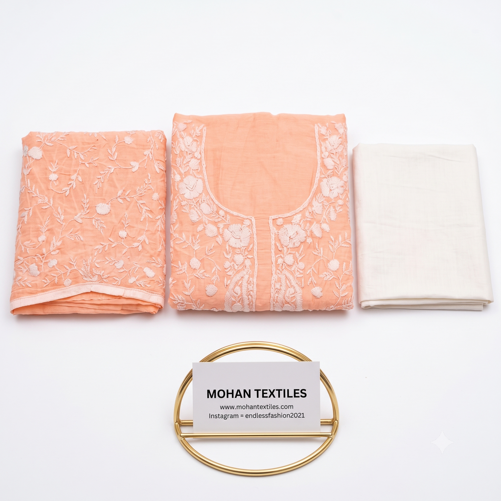 Premium Punjabi Phulkari Unstitched Suit Material