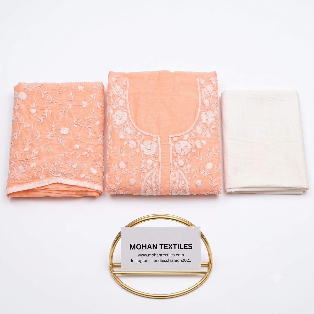 Premium Punjabi Phulkari Unstitched Suit Material