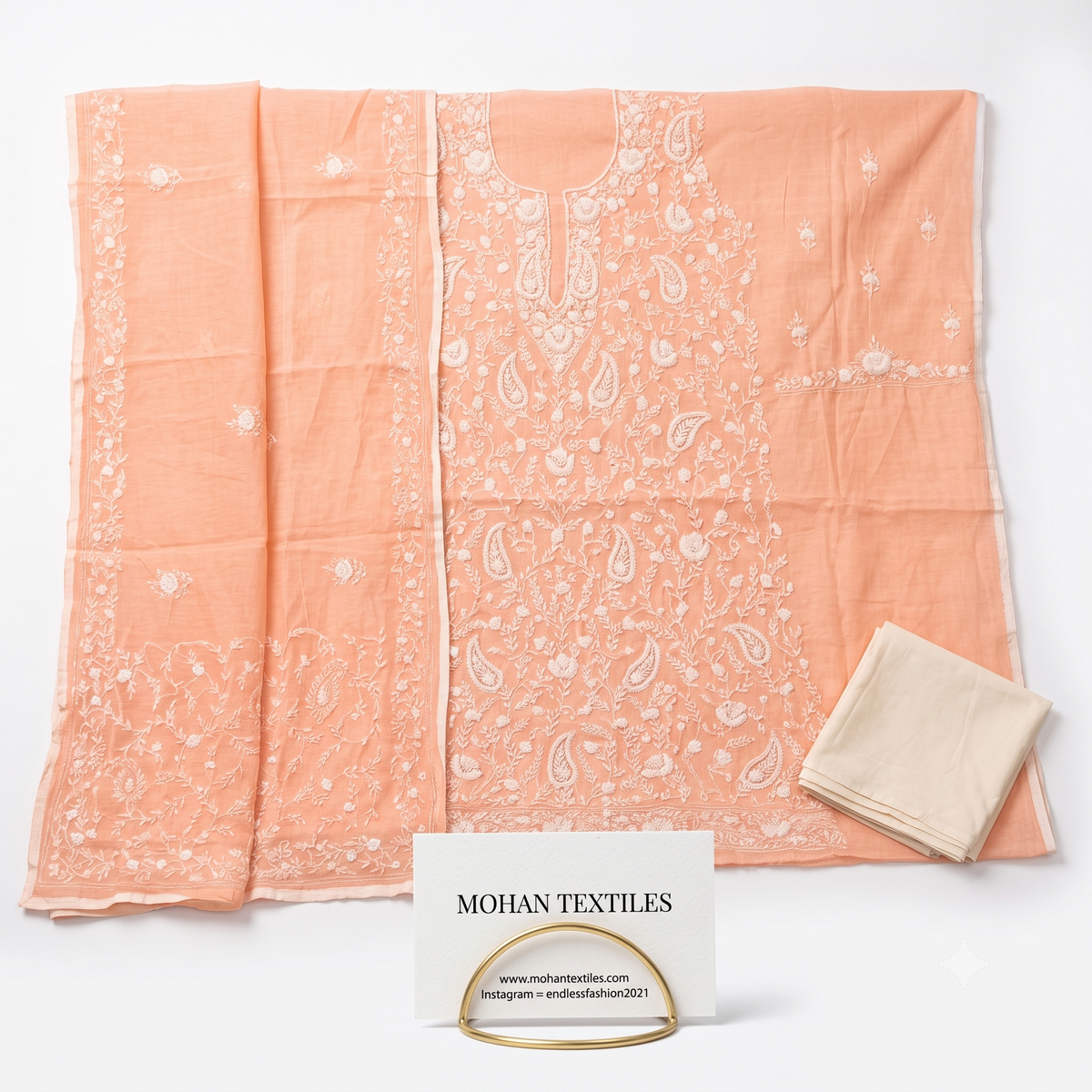 Premium Punjabi Phulkari Unstitched Suit Material
