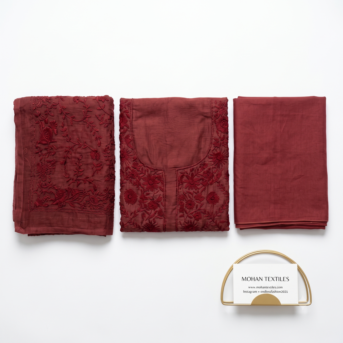 Premium Punjabi Phulkari Unstitched Suit Material