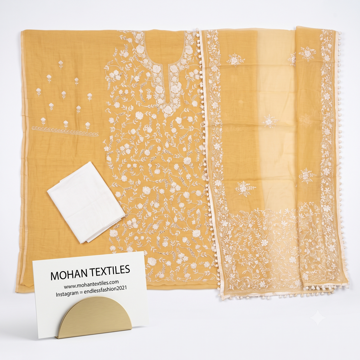 Premium Punjabi Phulkari Unstitched Suit Material