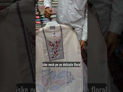 Embroidered Neck Linen Unstitched Punjabi Suit Material with Printed Dupatta – Mohan Textiles